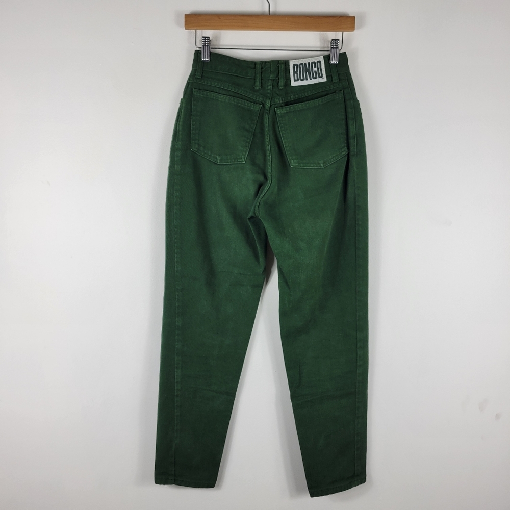 Bongo Vintage 80s 90s 100% Cotton High Waist Button Fly Straight Tapered Jeans